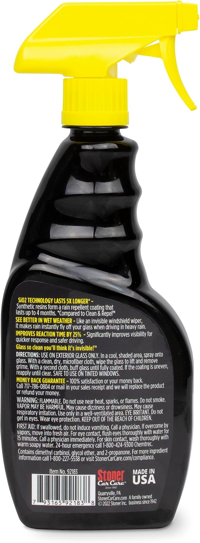 Invisible Glass 92183 Hybrid Ceramic Rain Repellent and Glass Cleaner Cleans and Protects Car Windows and Windshields with Long-Lasting Water-Repellent Si02 Technology, 16 Fl Oz, Pack of 1