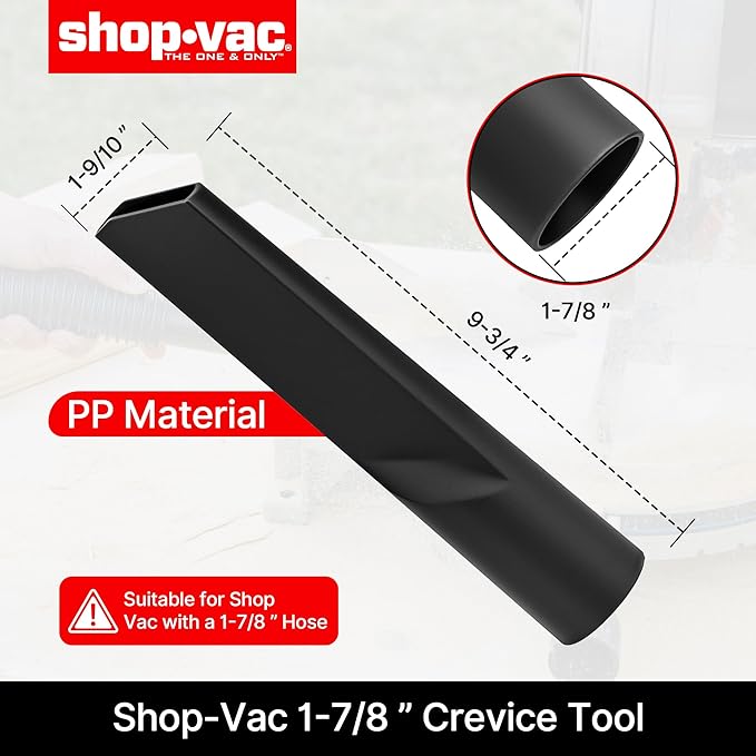 Shop-Vac 3-PC Nozzle Kit with Adapter, 1-7/8 Inch Diameter for Wet/Dry Vacuum, Includes Dual Surface Floor Nozzle, Crevice Tool, Round Brush and Adapter