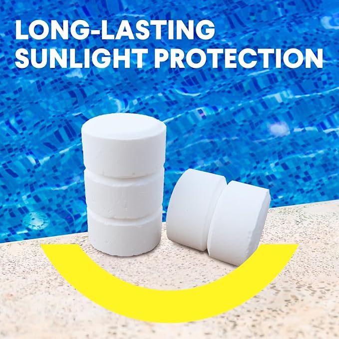 PROFELIZ Stabilized Chlorine Tablets 1 Inch for Swimming Pools,Hot Tub & Spa,Kills Bacteria and Stops Algae,Slow Dissolving,Perfect for Small Pools,1.35 lb
