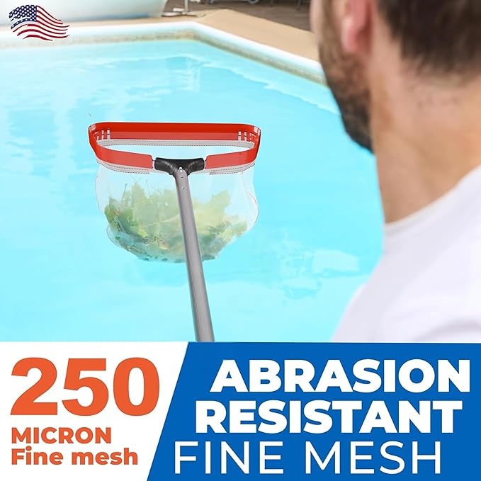 ProTuff PRO Ultimate Silt & Leaf Rake Bundle - 490 Promise Unlimited & Unconditional Replacements - 2-Items: 23" Medium & 17" Fine Mesh Pool Cleaner for Sand, Silt, Pollen, Leaves & Twigs