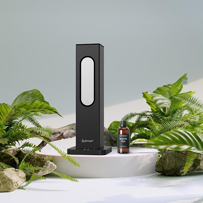 Waterless Oil Diffuser 1000 Sq Ft Coverage, Scent Diffusers for Home 3 Dynamic Gradient Modes with 7 Lights Hotel Collection Rechargeable with 100ml White Tea Lux Essential Oil,App Control