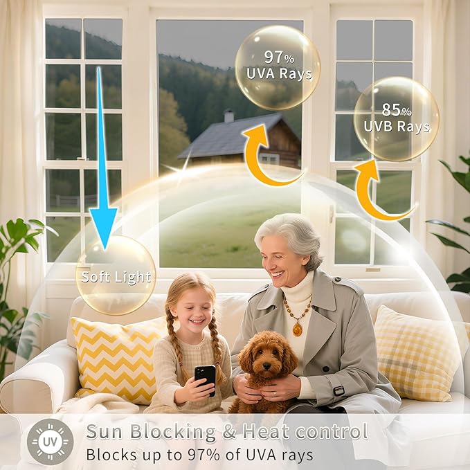 Window Privacy Film One Way Daytime Mirror Tint Treatments UV Heat Control Vinyl Stickers Sun Block Glass Paper Door Covering Reflective (Black Silver, 45.6 Inch x 7.2 Feet)
