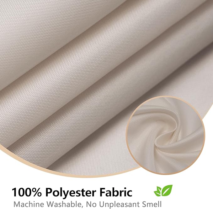 Waterproof Fabric Shower Curtain Liner with 3 Weighted Magnets, 72 x 84 inch Extra Long Khaki Cloth Shower Liner Machine Washable, Hotel Quality Lightweight Tall Shower Curtain for Bathroom