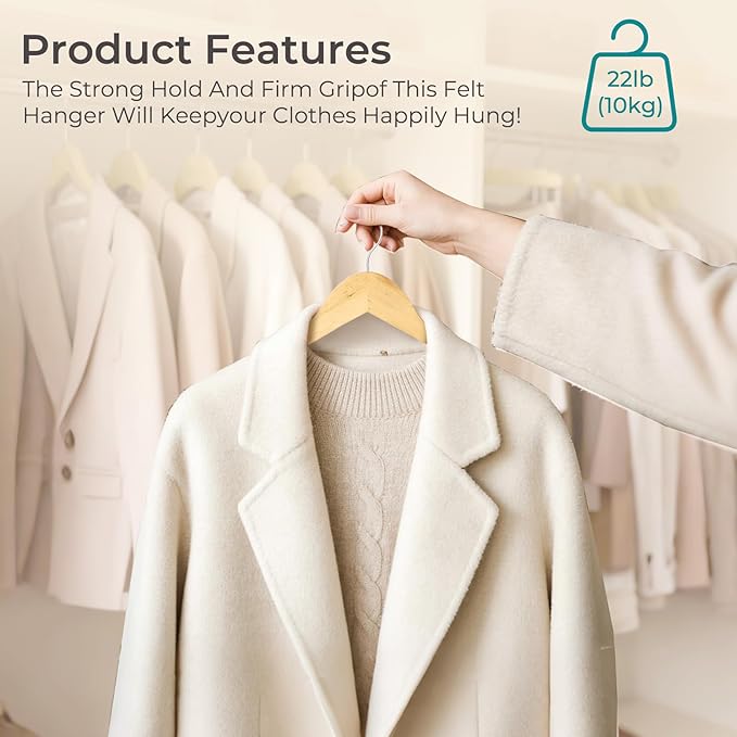 HOUSE DAY Premium Wooden Coat Hangers 100 Pack, Heavy Duty Solid Wood Clothes Hangers with 360° Swivel Hook & Pant Bar for Jackets, Dress, Shirts, Natural Wood Suit Hanger for Closet Organizer