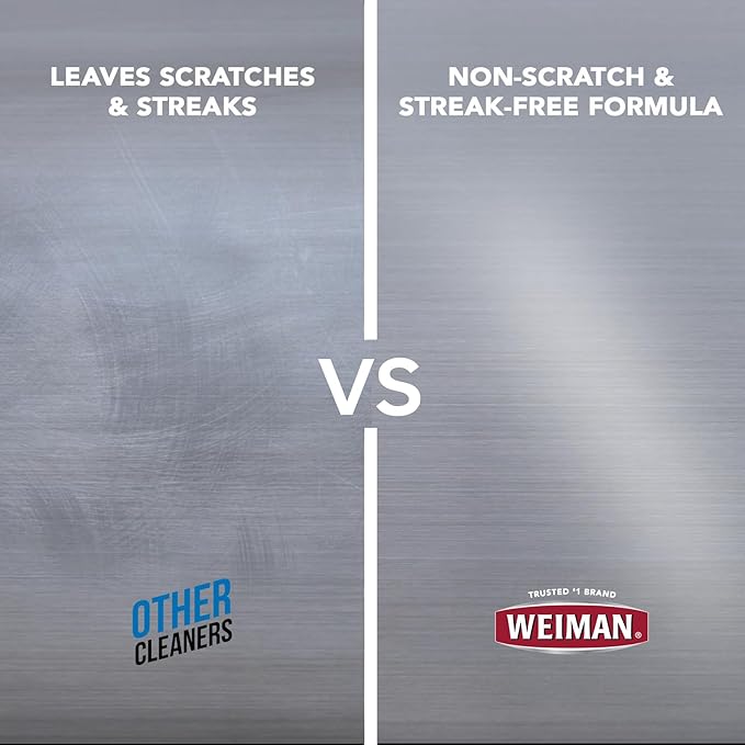 Weiman Stainless Steel Cleaner and Polish Wipes Bundle with Microfiber Cloth-Removes Fingerprints, Water Marks and Grease from Appliances - Works Great on Refrigerators, Ovens, and Grills