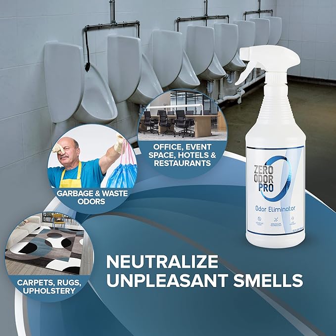 Zero Odor Pro - Commercial Strength Eliminator Odor Neutralizer, Room Deodorizer Odor Eliminator Musty Smell - Strongest Odor Eliminator Trigger Spray, (32-ounce)