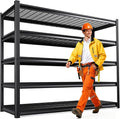 5-Tier 72”H Garage Shelving, Adjustable Garage Shelves, 3000 Lbs Storage Shelves Heavy Duty, Garage Shelf for Tool Organization, Storage Shelves for Basement, Warehouse, Black (72''H×59''W×19.8''D)