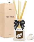 Reed Diffuser, MitFlor Oud Tobacco Fragrance Diffuser Gift Set, Woody Scent Diffuser with 6 Natural Rattan Sticks, Sleek Bedroom, Bathroom and Home Décor, 3.4 fl oz