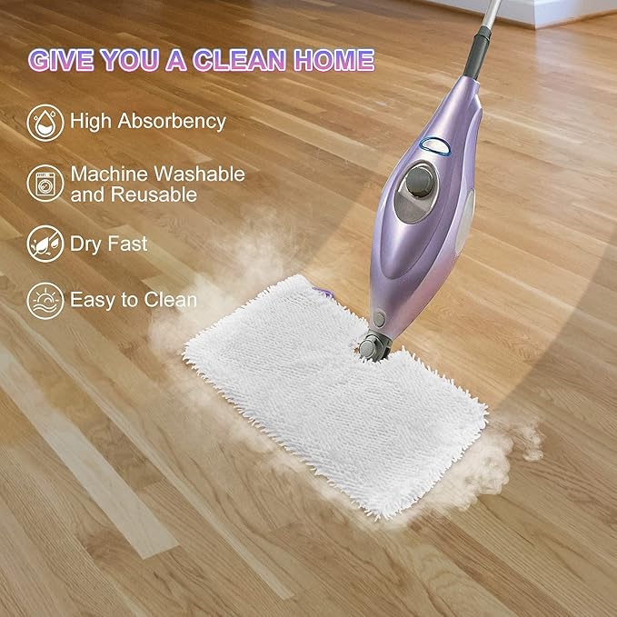 Steam Mop Replacement Pads for Shark Steam Mops S3500 Series S3501 S3601 S3550 S3901 SE450 S3801CO S3601D S2901 S2902 Steam Pocket Mop Pads Floor Cleaning Microfiber Reusable for Shark Mop Pads,6 Pack