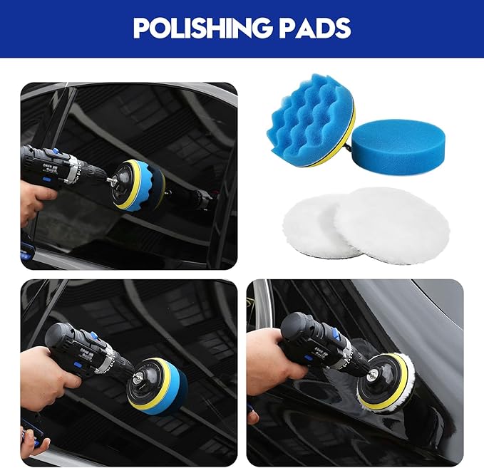 Qydipclin 38PcsB Car Detailing Kit, Car Detailing Brush Set, Car Wash Cleaning Kit, Car Detailing Brushes, Professional Car Care Kit for Interior Exterior Wheels, Blue