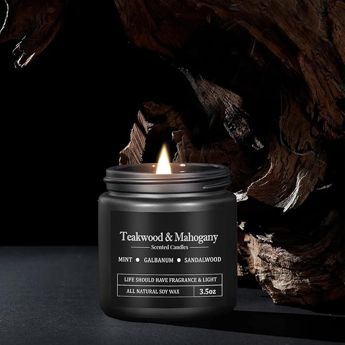 12 Pack Scented Candles for Men, Masculine Candle Gift Set with Smoky, Woody & Spiced Scents, Soy Wax Aromatherapy Candles for Home, Gifts for Him, Boyfriend