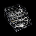 Clear Acrylic Jewelry Storage Box, Earring Jewelry Organizer with 5 Drawers, 5-Layer Jewelry Box for Women, Earring Display Holder for Earrings Ring Bracelet Necklace Transparent Display Storage Case