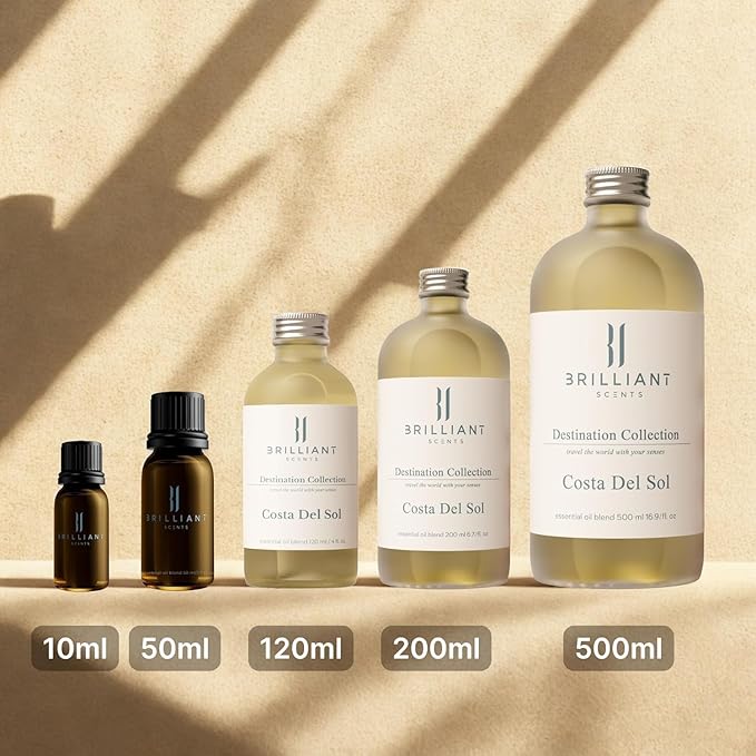 Brilliant Scents Golden Serenity Fragrance Oil 500ml - Premium Diffuser Oil for Home, Office, Hotels - Long Lasting, Plant-Based, Meets IFRA Standards, USA-Made - Mandarin, Tea Rose, Musk