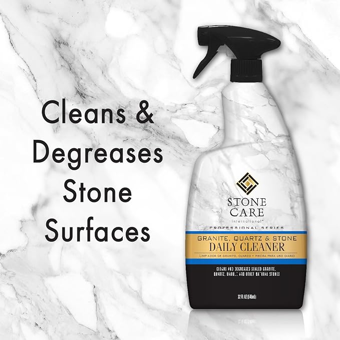 Stone Care International Granite Stone Cleaner and Polish Combo for Granite Marble Soapstone Quartz Quartzite Slate Limestone Corian Laminate Tile Countertop