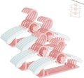 HGYZE Baby Hangers for Closet, Non-Slip 11"-14" Adjustable Infant Clothes Hanger for Nursery, 0-18yrs Plastic Kid Hanger Clothing Organizer, Children Pink Plastic Rack for Newborn Toddler Coat, 20pcs