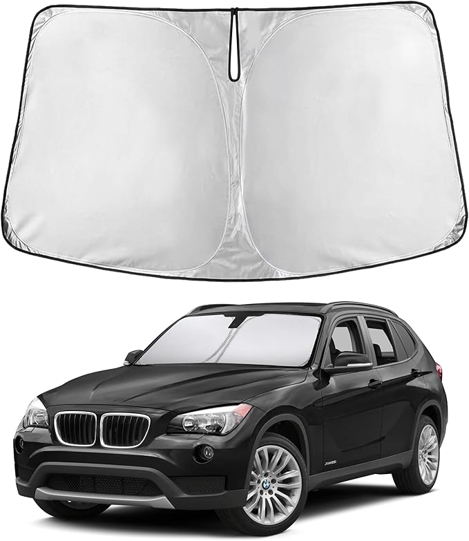 EcoNour Custom Windshield Sun Shade for BMW X1 2011–2015 | Compact Luxury SUV Front Window Heat & UV Shield | Foldable Multi-Layer Sun Cover