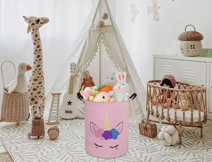 Round Laundry Hamper Storage Basket Laundry Organizer Hamper Storage Bins Clothes Box Nursery Hamper Gift Basket with Handles