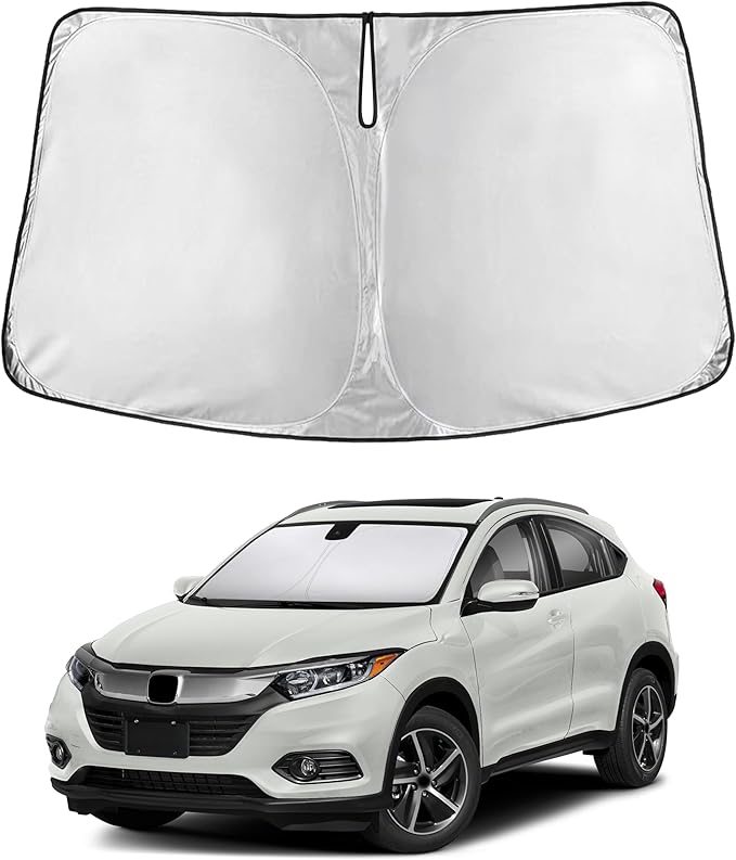 EcoNour Windshield Sun Shade Compatible for Honda HR-V 2016–2022 | SUV Front Window Sunshade | Foldable Sun Visor Protector | UV & Heat Blocking | Reduces Interior Heat