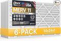 BNX TruFilter 14x24x1 Air Filter MERV 11 (6-Pack) - MADE IN USA - Allergen Defense Electrostatic Pleated Air Conditioner HVAC AC Furnace Filters for Allergies, Dust, Pet, Smoke, Allergy MPR 1200 FPR 7