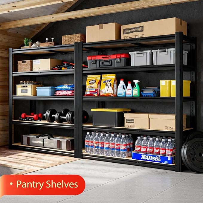 CXDMB 5-Tier Heavy Duty Storage Shelves Unit, Adjustable Metal Garage Shelving,3500LBS Garage Storage Industrial Shelves,Storage Racks,Steel Shelf Suitable for Shop,Warehouse,Basement