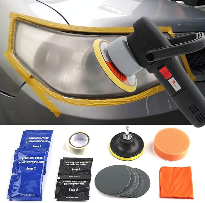 AUTOXBERT Car Headlight Restoration Kit Brightener Headlamp Scratch Repair Liquid Paste Light Lens Polisher Cleaning Paste Refurbish Tool