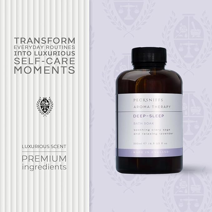 Pecksniff's Aroma:Therapy Deep-Sleep Bath Soak Decanter | 500ml/16.9 Fl Oz