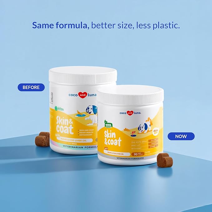 Omega 3 Fish Oil for Dogs - 120 Chewable Tablets - with Omega 3, 6, and 9, Vitamin E for Dog Shedding, Itchy, Dry Skin, Joint & Heart Support (Soft Chews)