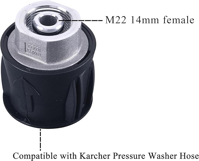 M MINGLE Pressure Washer Adapter for Gun and Power Washer, Only Compatible Karcher Hose, to M22 14mm Female Fitting