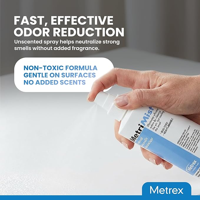Metrex MetriMist Natural Aromatic Deodorizer Spray, 8 oz Bottle – Non-Toxic, Environmentally Friendly Odor Eliminator Spray & Room Deodorizer for Healthcare & Facility Use (Pack of 1)