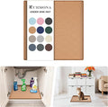 URMONA Under Sink Mat for Kitchen Waterproof, 19" x 19" Silicone Under Sink Mat for Shelf Liner Organizer, Cabinet Sink Protector Under Sink Liner for Bottom Kitchen, Bathroom(Khaki)