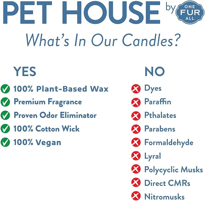 One Fur All Pet Odor Candles 2 Pack, Plant-Based Soy, Clean Burning Scented Candles for Pet Loving Homes - Pumpkin Spice, Apple Cider 2 Pack