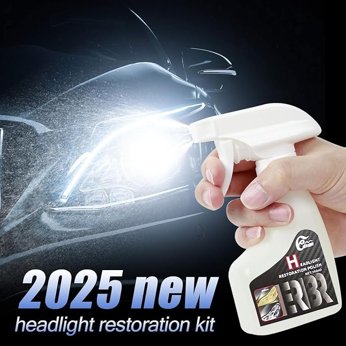 IERIBR Headlight Restoration Kit, Automotive Headlamp Restoration Fluid Kit for Oxidized and Yellowed,Car Headlight Cleaner for All Vehicles That Restores Clarity