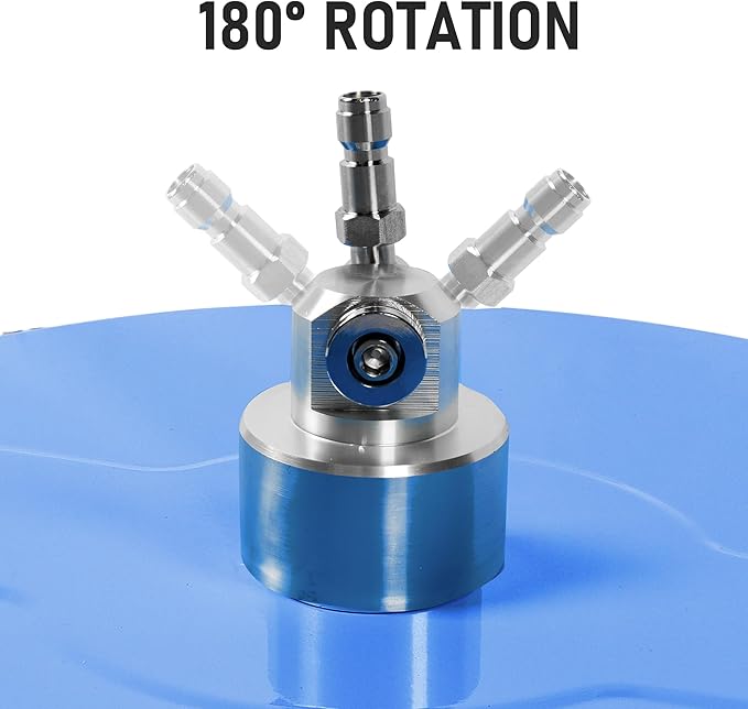 Wexo Palindrog 19" Pressure Washer Surface Cleaner with 4 Wheels, Coated Blue Stainless Steel Power Washer Surface Cleaner for Driveway Sidewalk Patio, 1/4" Quick Connector, 2 Extension Wand, 4000 PSI