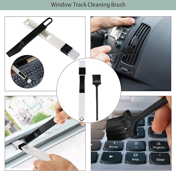 Openfly Venetian Blind Cleaner Duster Tool, Hand-held Window Shutters Duster, Window Blind Cleaning Tool, Groove Gap Cleaning Brush for Blind, Air Conditioner, Car Vents, Fan, Door Window Track- 8Pack