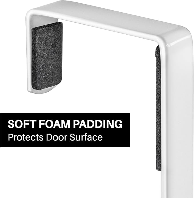 LYNK Professional® Home™ Over The Door Hooks - 28 Hook Over The Door Hanger - Over Door Coat Rack - Hanging Towels or Clothes - Bathroom, Bedroom or Laundry Room - Lifetime Ltd. Warranty – White