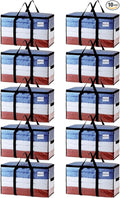 TAILI Extra Large Moving Bags, 10 Pack Clear Heavy Duty Totes for Storage with Visible Window, Wrap Around Handles, Storage Bags for Space Saving, Alternative to Moving Boxes