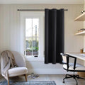 ChrisDowa Small Window Curtains 50 inches Long for Bedroom - Grommet Short Thermal Insulated Room Darkening Curtains for Kitchen (1 Panel, Black, 29 x 50 Inch)