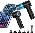 REIKIYA Compressed Air Duster 150000RPM Portable Air Blower for Computer, Keyboard with LED Light, 7800mAh Rechargeable 18000Pa Cordless Portable Vacuum Cleaner for Car Home Office
