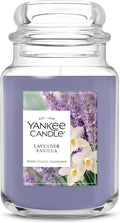Yankee Candle Lavender Vanilla, Scented Candle, 22oz Large Jar with up to 150 Hour Burn Time, Giftable