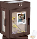 Kendal 360° Rotating Jewelry Box - Brown PU Leather Jewelry Organizer with Shadow Box & Pinboard, Detachable Top Tray, Drawers & Push Pins for Personalized Accessory Display & Storage