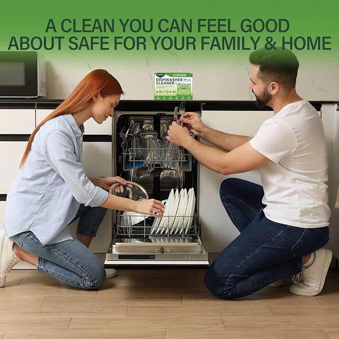 Dishwasher Cleaner and Deodorizer Tablets - 24 Pack,Deep Cleaning,Natural Formula,Effective Limescale & Odor Removal,Calcium,Scale,Hard Water Stains,Oil,Compatible with All Models