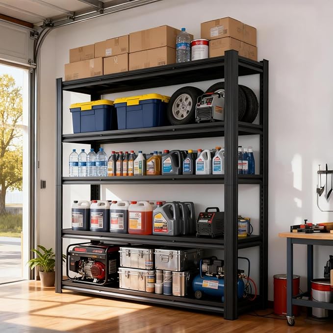 CXDMB Garage Shelving, Heavy Duty Storage Shelves Metal Shelf Unit Adjustable Industrial Storage Racks for Shop,Warehouse,Basement (84H*62W*24D, 5)