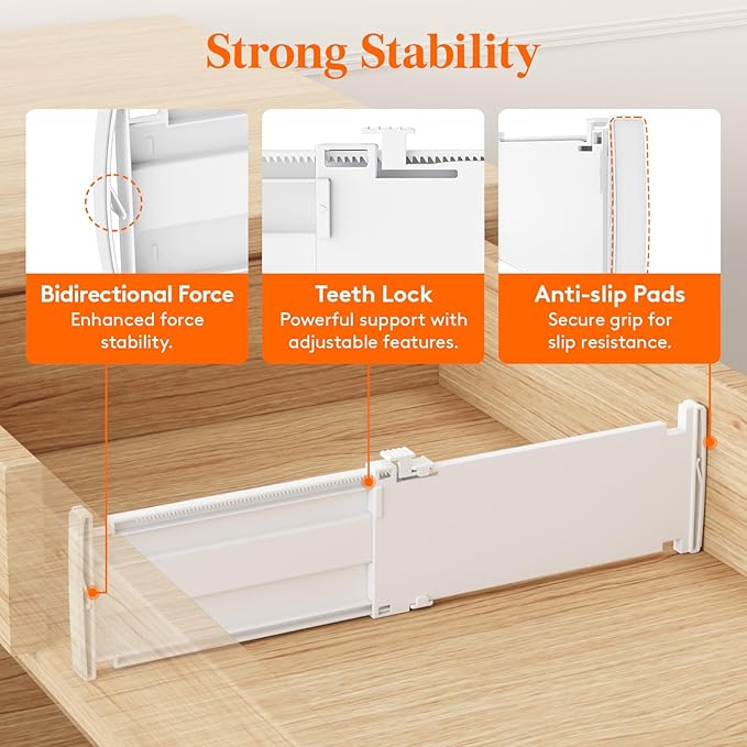 Lifewit 4" High 12 Pack Drawer Dividers, 10.5-16.5" Drawer Divider for Clothes, Adjustable Dresser Drawer Organizers, Plastic Drawers Separators for Clothes, Bedroom, Bathroom, Kitchen, Closet