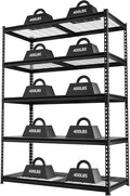 WORKPRO 4000 lbs 5-Tier Metal Shelving Unit, 72”H x 48”W x 24”D, Heavy Duty Adjustable Storage Rack, for Garage, Basement, Warehouse, Workshop