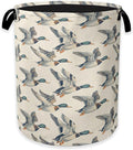 Vintage Mallard Duck Laundry Basket,Rustic Farmhouse Clothes Hamper,Oxford Cloth Collapsible Nursery Hamper Storage Organization for Bedroom,Bathroom,Office,College Dorms,16x20 Inch