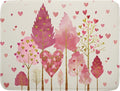 Valentines Day Pink Tree Dish Drying Mat for Kitchen Counter 24x18 Inch Heart Drying Mat with Absorbent Reversible Microfiber Love Dish Drainer Mats Rack Pad for Coffee Countertop Protector