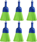 Domensi 6 Pcs Whisk Broom Poly Fiber Handheld Brush Hand Brush Outdoor Car Broom with Hang Hole for Cleaning Inddoor Porches Floors Decks Driveways Dirt Dust