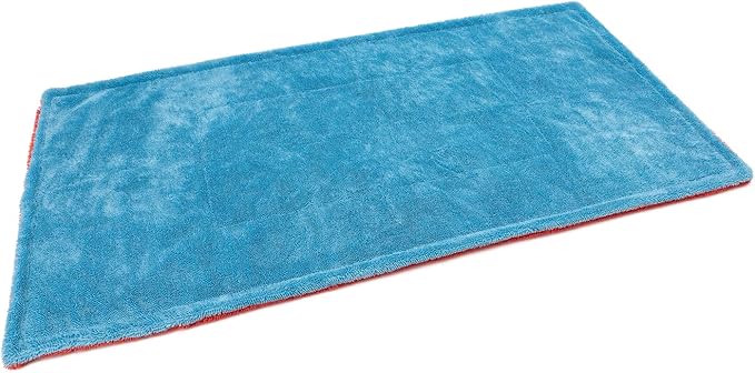 Autofiber Dreadnought Max Triple Layer Microfiber Car Drying Towel, Twist Pile, 1400GSM - 1 Pack, Blue/Red (20 inch x 40 inch)
