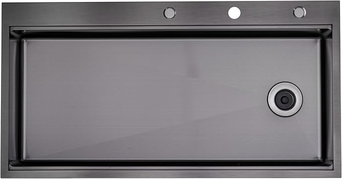 Workstation Topmount/Drop-in Stainless Steel Sink (Black Nano, 42 Inch Single Bowl)