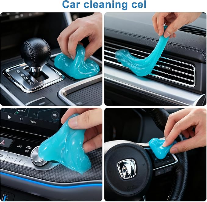 Yungeln Car Detailing Brush Kit with Detail Brushes,Car Interior Detailing Brushe,Car Dust Brush,Cleaning Gel,Car Interior Cleaning Tool for Truck, SUV, Interior Car Accessories
